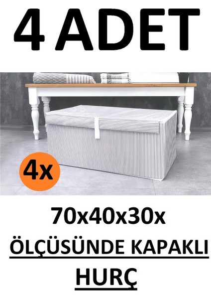 EC Shop Yegge 4 Adet Kapaklı Kutu Hurç Mega Boy 70*40*30* Çok Amaçlı Kutu Hurç 4 x