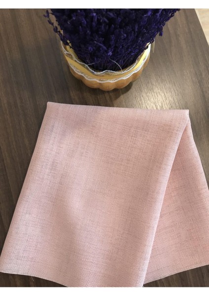 Linen Etamin Punch Ve Pano Kumaşı Pudra 100 x 80