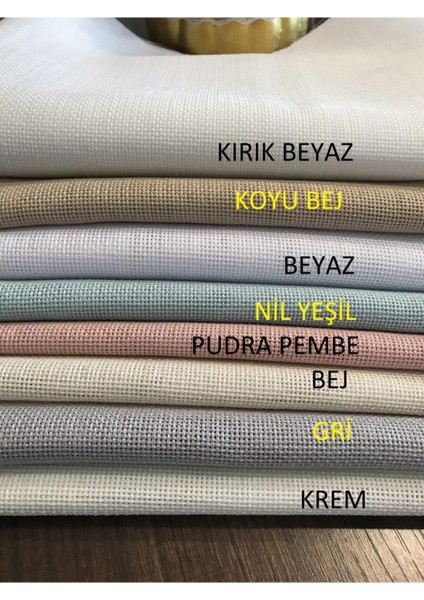 Linen Etamin Punch Ve Pano Kumaşı Pudra 100 x 80