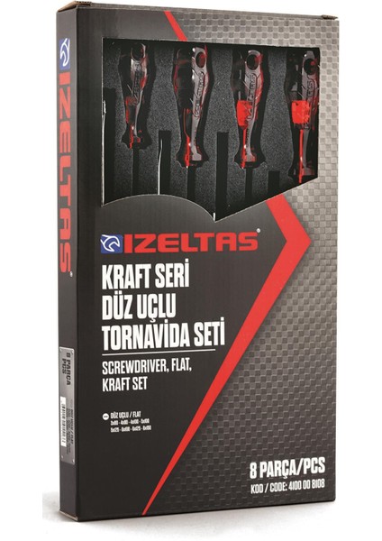 Kraft Düz Tornavida Takımı 8li - 4100008108