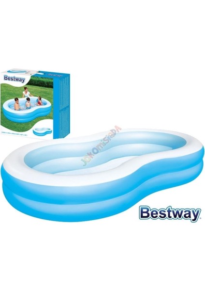 Şişirme Pompalı, 54117 Jumbo Oval Renkli Aile Havuzu Seti modelleri