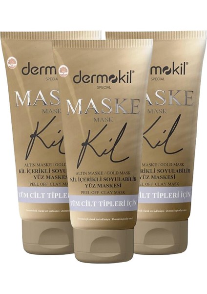 Soyulabilir Gold Yüz Kil Maskesi Tüm Cilt Tipleri Için 75 ml x 3 Adet