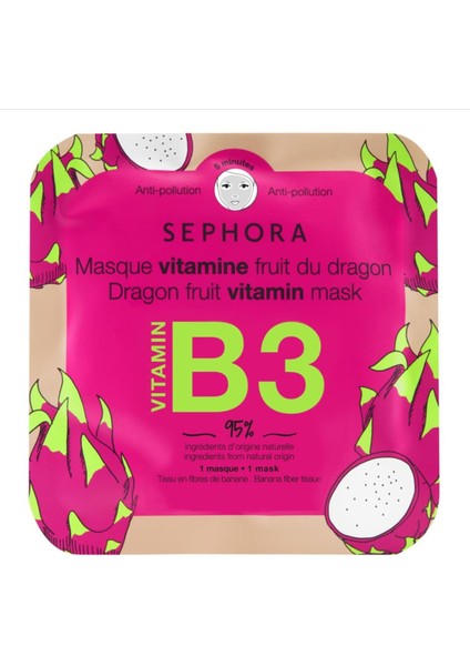 Vitaminli Yüz Maskesi Vitamin B3 Kağıt Maske