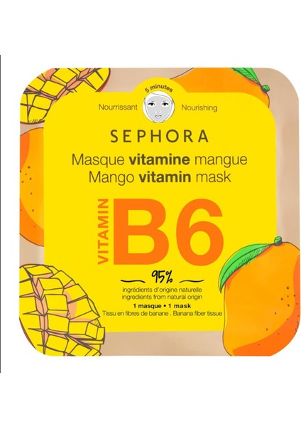 Vitaminli Yüz Maskesi Vitamin B6 Kağıt Maske