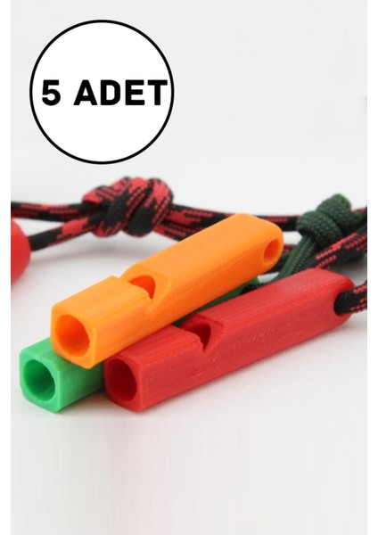 Acil Durum Düdüğü Deprem ve Hakem Düdüğü Pla 5 Adet