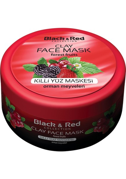 Black & Red Soyulabilir Siyah Yüz Maskesi Arındırıcı 250 ml - Killi Yüz Maskesi Orman Meyveli 400GR