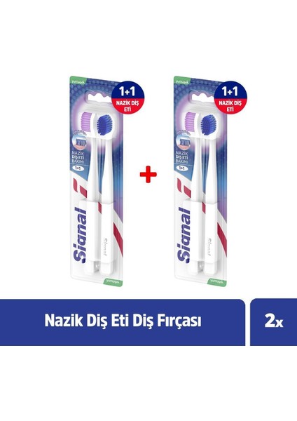 Nazik Diş Eti Bakımı Diş Fırçası 1+1 Yumuşak X2