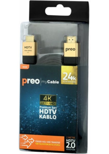 My Cable MC25 2m Premium Hdmı Kablo