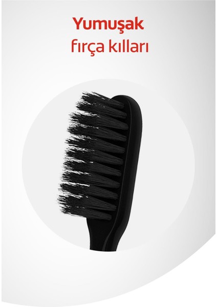 Mikro Ince Siyah Hassas Temizlik Yumuşak Diş Fırçası 1+1