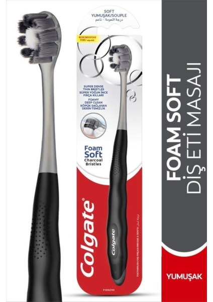 Foamsoft Siyah Diş Eti Masajı Yumuşak Diş Fırçası