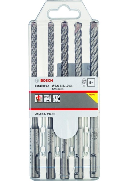 - Sds Plus-5x Serisi Kırıcı Delici Matkap Ucu 5 Parça Set (6,6,8,8,10 x 160 Mm) fiyatları