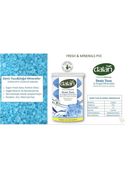 Fresh Minerals Duş Sabunu 16 Adet Deniz Tuzu 440 gr x 4 Paket