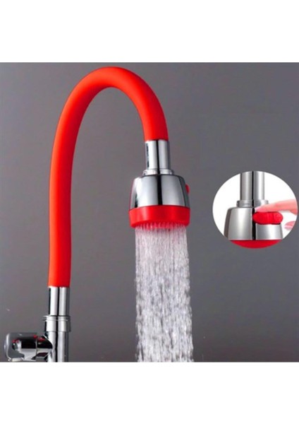 Ogyapı Kırmızı Çift Fonksiyonlu Oynar Gövdeli Su Tasarruflu Kubar Musluk Başlığı