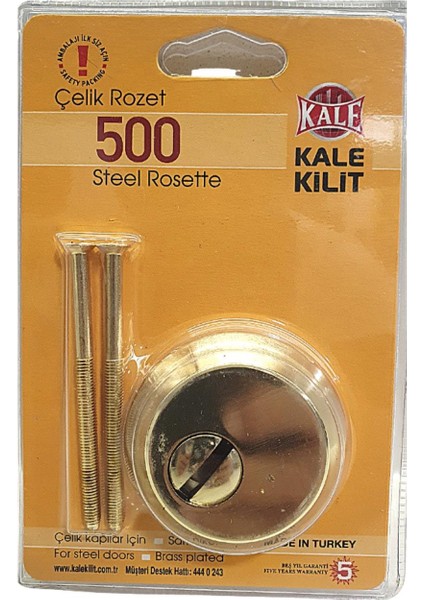 Kale 500 Çelik Kapı Kilidi Silindir Rozeti-Blisterli-Sarı