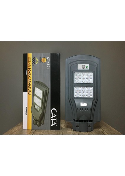 CT-4691 60W Solar Sokak Bahçe Lambası Solar Armatür (MIN-40W - MAX-60W)