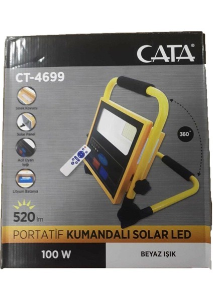 100W Portatif Kumandalı Solar LED CT-4699 modelleri