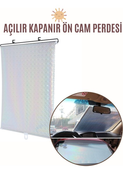 Aynalı Yansıtıcılı Açılır Kapanır Ön Cam Perdesi 40a019