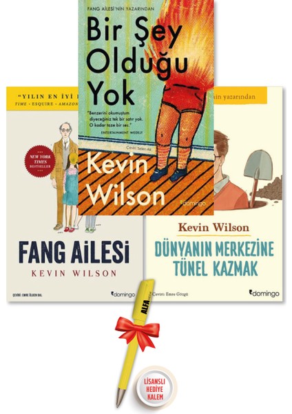 Fang Ailesi - Dünyanın Merkezine Tünel Kazmak - Bir Şey Olduğu Yok - 3 Kitap - Kevin Wilson + Alfa Kalem