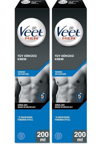Men Hassas Erkeklere Özel Tüy Dökücü Krem 200 ml 2 Adet