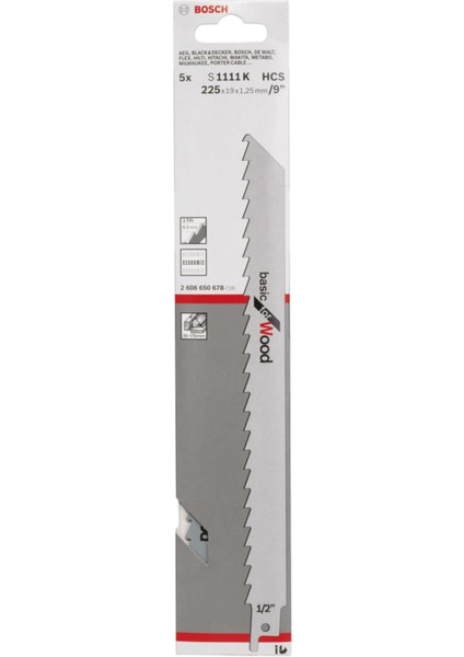 S 1111 K Basic For Wood 5'li Panter Testere Bıçağı
