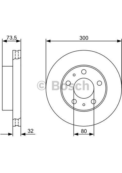 (BOSCH0986479315)ON Fren Dısk Aynası Jumper Iıı Boxer Iıı Ducato Iıı 20Q (CAP:300 Kalınlık:32) 06&gt;