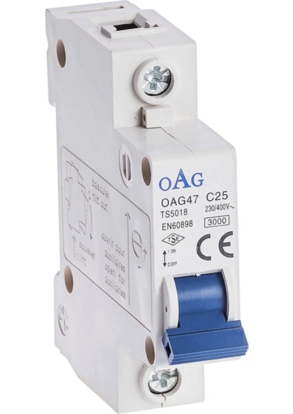 1 Kutuplu 3ka 16 Amper Otomatik Sigorta