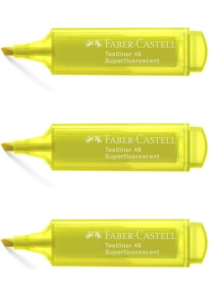 Faber Castell Faber-Castell Fosforlu Kalem Şeffaf Gövde Sarı (3 Adet)