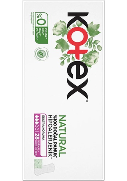 Natural Günlük Ped Normal 28 Adet x 12 Paket