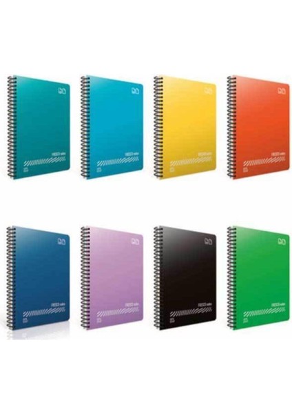 60 Yaprak A4 Fresco Spiralli Plastik Kapak Çizgili Defter 4930