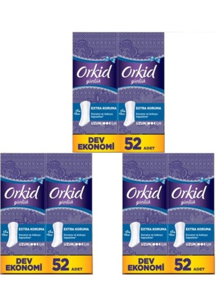Extra Koruma Uzun Günlük Ped 52 Adet x 3 fiyatları