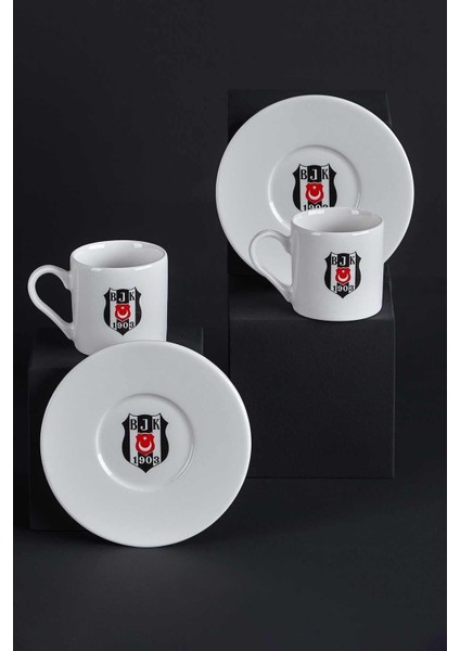 N3422 Beşiktaş Lisanslı Arma Logo 2li Kahve Fincan