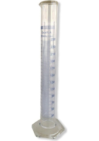 Mezür Cam Altıgen Taban 250ML