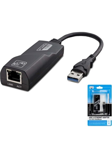 USB 3.0 To Ethernet Çevirici Dönüştürücü Adaptör Gigabit RJ45