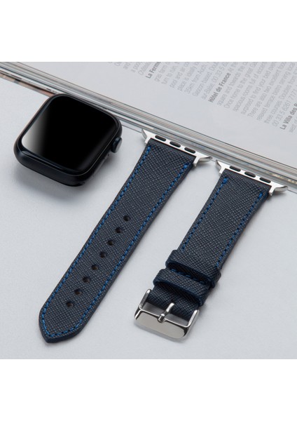 Watch Kordon 42MM 44MM 45MM 49MM 3 / 4 / 5 / 6 / se / 7 / 8 / 9 / Ultra / Ultra 2 Deri Kordon Lcivert modelleri