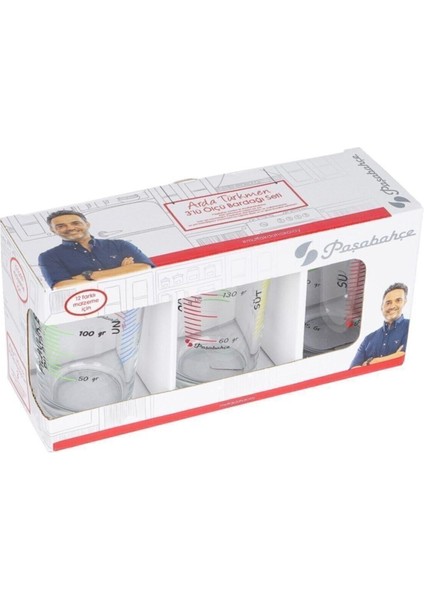 Arda Türkmen 3'lü Ölçü Kabı Ölçü Bardağı Seti