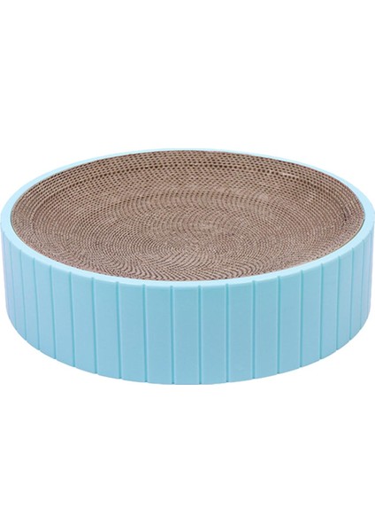 Kedi Scratcher Karton Kedicik Oval Oluklu Karton Salon Yatak Çizik Mavi (Yurt Dışından)
