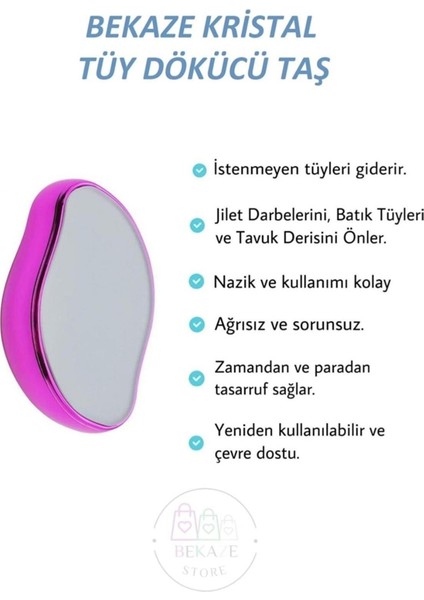 EC Shop Lupix Crystal Eraser Epilasyon Aleti, Tüy Dökücü, Tüy Silgisi, Kristal Taş-Pembe