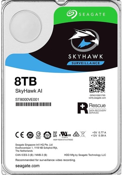 Skyhawk 8tb 7200RPM 256MB -ST8000VE001