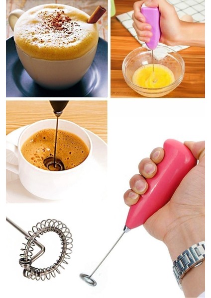 Pilli Mini Mixer Kahve Süt Köpürtücü Karıştırıcı