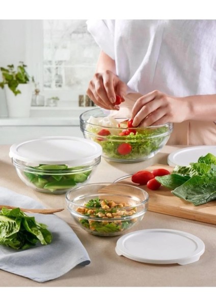 Chefs 3'lü Saklama Kabı Beyaz Kapaklı fiyatları