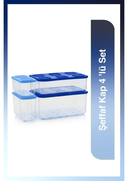 Şeffaf Kap 4 'lü Set
