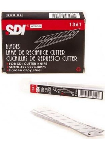Sdı 1361 30 Derece Eğimli Dar Maket Bıçağı Yedeği 100 Adet