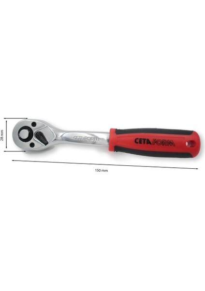 C01-14N 1/4'' Düğmeli Cırcır Kolu (Açılı Gövde)