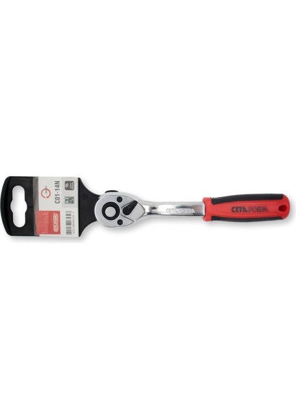 C01-14N 1/4'' Düğmeli Cırcır Kolu (Açılı Gövde)