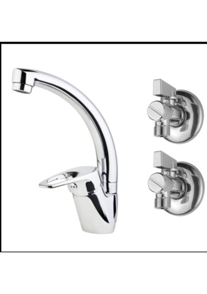 Lavabo Bataryası Mix Sıcak Soğuk Aç Kapa + Ara Musluk 2 Adet