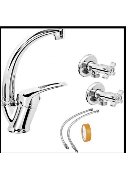 Lavabo Bataryası Sıcak Soğuk Taharet Musluk Set