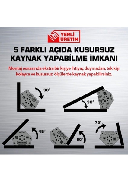 Manyetik Açılı Kaynak Tutucu Mıknatıs Gönye Linear MKG201-K