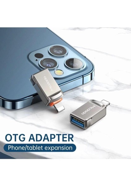 OT-8600 Iphone Için Otg Veri Data Aktarımı Için Adaptör Lightning Alüminyum Yüksek Kalite