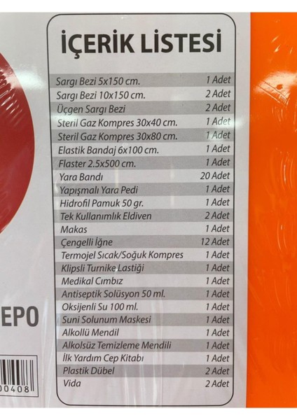 Ventoe Kids Vento Ilk Yardım Çantası Vento Iş Yeri Tipi Duvara Monte