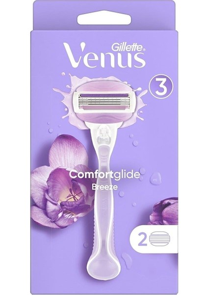 Gillette Venüs Breeze Kadın Tıraş Makinesi 2 Yedek Başlık Makyaj Çantası Hediyeli
